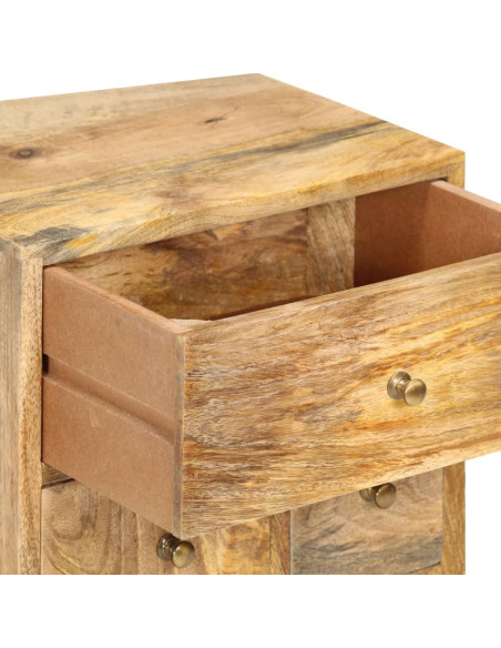 Comodino 36x30x60 cm in Legno Massello di Mango