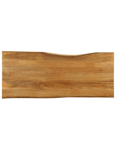 Piano Tavolo 140x60x2,5 cm Bordi Vivi in Legno Massello Mango