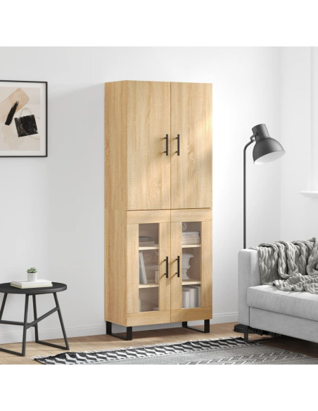 Credenza Rovere Sonoma 69,5x34x180 cm in Legno Multistrato