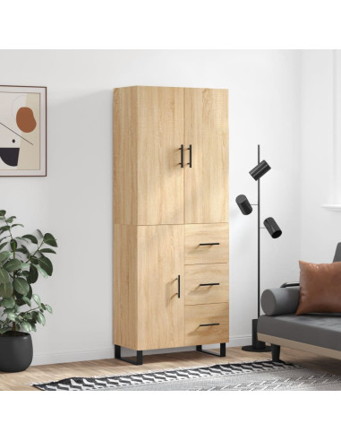 Credenza Rovere Sonoma 69,5x34x180 cm in Legno Multistrato