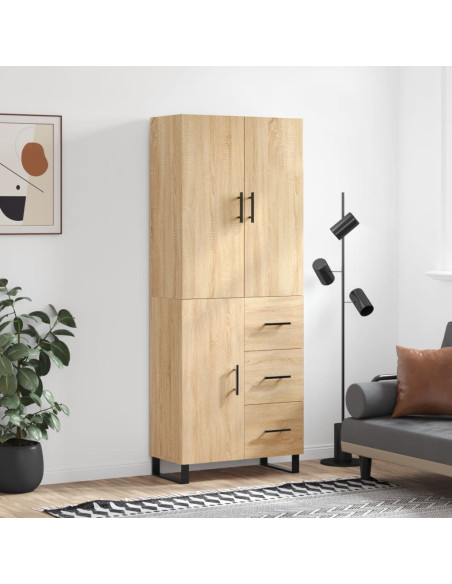 Credenza Rovere Sonoma 69,5x34x180 cm in Legno Multistrato