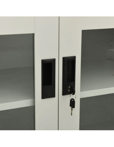 Armadio per Ufficio Grigio Chiaro 90x40x70 cm in Acciaio