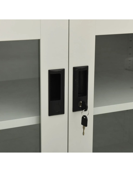 Armadio per Ufficio Grigio Chiaro 90x40x70 cm in Acciaio