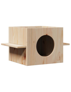 Cuccia per Gatti 51x35x30 cm in Legno Massello di Pino
