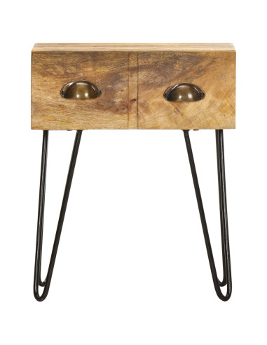Comodino 40x30x50 cm in Legno Massello di Mango