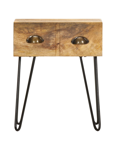 Comodino 40x30x50 cm in Legno Massello di Mango