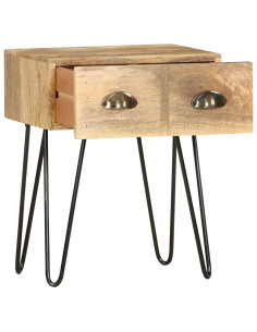 Comodino 40x30x50 cm in Legno Massello di Mango 2