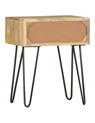 Comodino 40x30x50 cm in Legno Massello di Mango