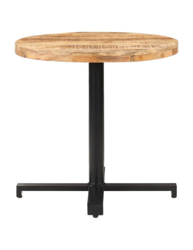 Tavolino da Bistrot Rotondo Ø80x75 cm in Legno di Mango Grezzo