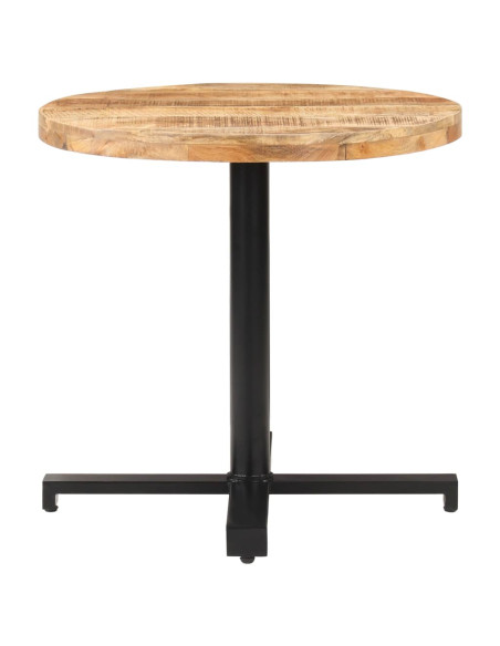 Tavolino da Bistrot Rotondo Ø80x75 cm in Legno di Mango Grezzo