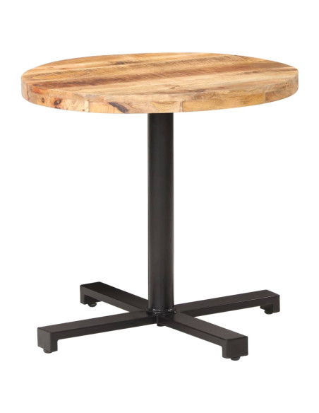 Tavolino da Bistrot Rotondo Ø80x75 cm in Legno di Mango Grezzo