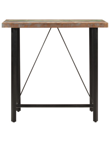 Tavolino da Bar 110x55x107cm Legno Massello di Recupero e Ferro