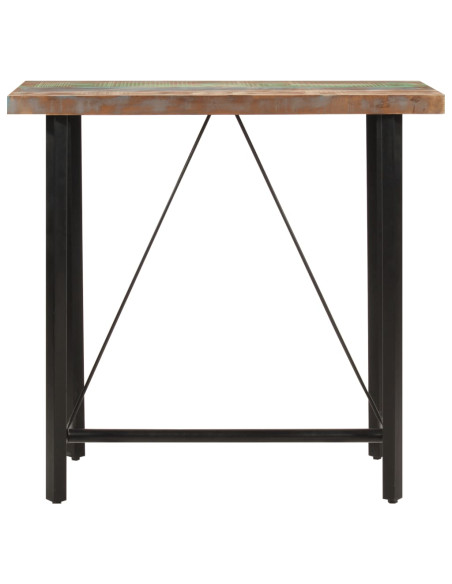 Tavolino da Bar 110x55x107cm Legno Massello di Recupero e Ferro
