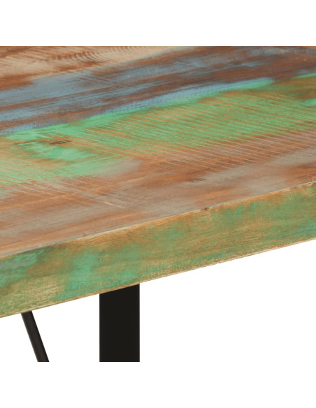 Tavolino da Bar 110x55x107cm Legno Massello di Recupero e Ferro