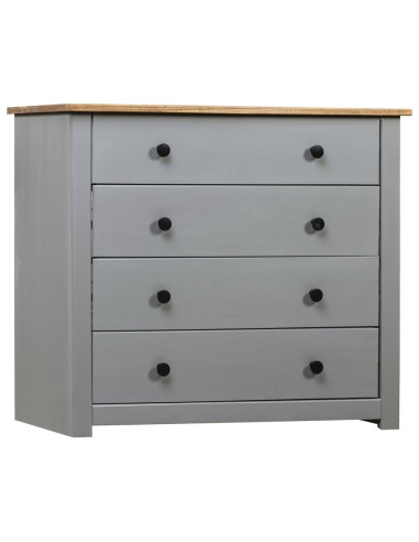 Armadietto Grigio 80x40x73 cm in Legno di Pino Modello Panama