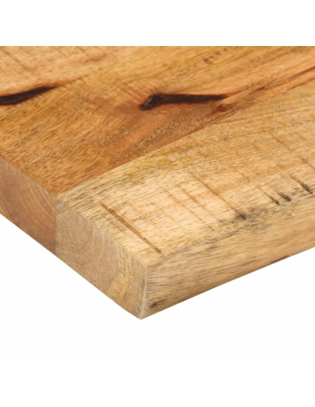 Piano Tavolo 120x20x3,8 cm Bordi Vivi Legno di Mango Grezzo