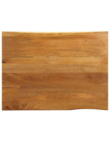Piano Tavolo 110x80x2,5 cm Bordi Vivi in Legno Massello Mango
