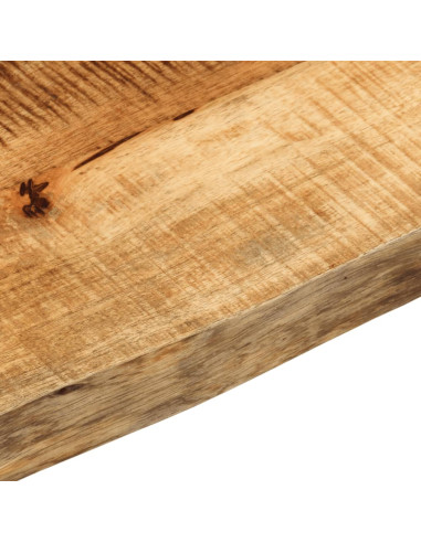 Piano Tavolo 140x30x2,5 cm Bordi Vivi Legno di Mango Grezzo