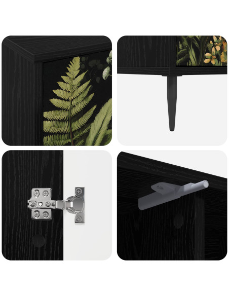 Mobile TV RHENEN 102 x 33 x 51 cm Rovere Nero