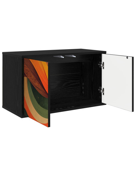 Mobile TV da Parete BONN 69 x 33 x 40 cm Rovere Nero