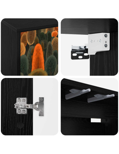 Mobile TV da Parete ZAANDAM 69 x 33 x 40 cm Rovere Nero