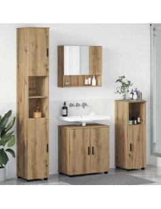 Set di mobili per il bagno 4 pz Rovere artigianale