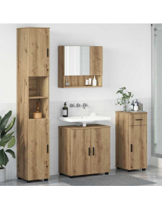 Set di mobili per il bagno 4 pz Rovere artigianale