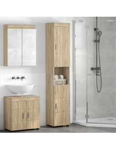 Set di Armadi da Bagno TULUM Rovere Sonoma 37 x 31,5 x 203 cm