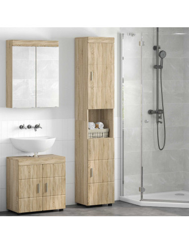 Set di Armadi da Bagno TULUM Rovere Sonoma 37 x 31,5 x 203 cm