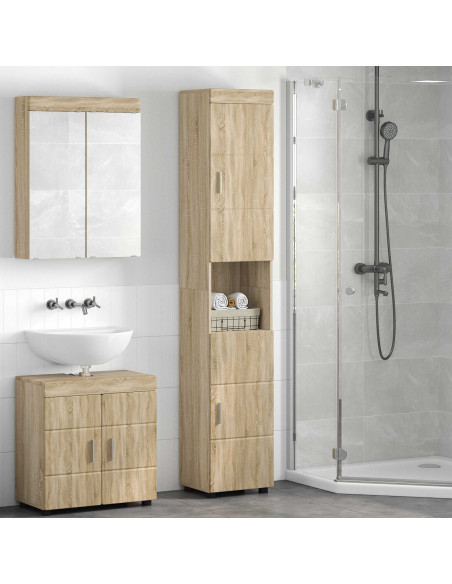 Set di Armadi da Bagno TULUM Rovere Sonoma 37 x 31,5 x 203 cm