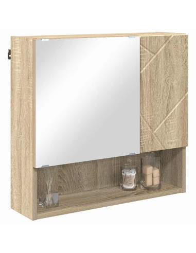 Mobiletto per specchio con porta Rovere Sonoma 59 x 17 x 55 cm