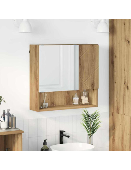 Mobiletto per specchio Rovere artigianale 59 x 17 x 55 cm