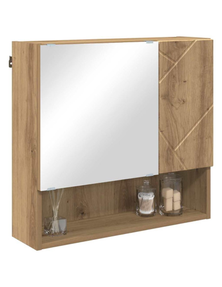 Mobiletto per specchio Rovere artigianale 59 x 17 x 55 cm