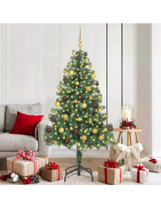 Albero di Natale con 300 LED con supporto Verde 180 cm PVC