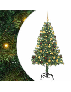 Albero di Natale con 300 LED con supporto Verde 180 cm PVC 2