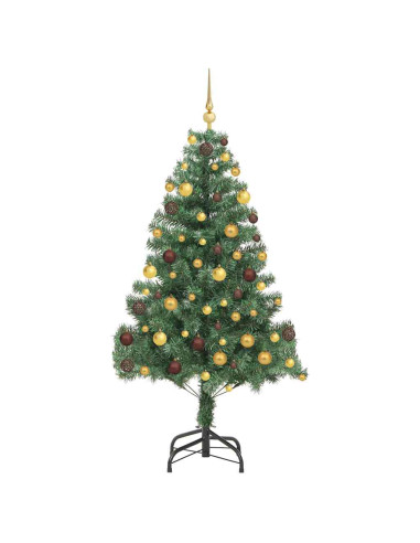 Albero di Natale con 300 LED con supporto Verde 180 cm PVC