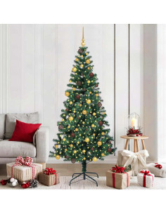 Albero di Natale artificiale con luci integrate Verde 210 cm