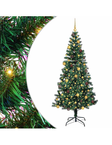 Albero di Natale artificiale con luci integrate Verde 210 cm