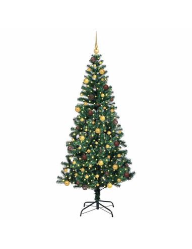 Albero di Natale artificiale con luci integrate Verde 210 cm