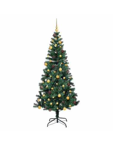 Albero di Natale artificiale con luci integrate Verde 210 cm
