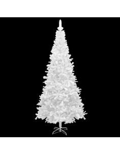 Albero di Natale Artificiale Preiluminato Palline 240 cm Bianco
