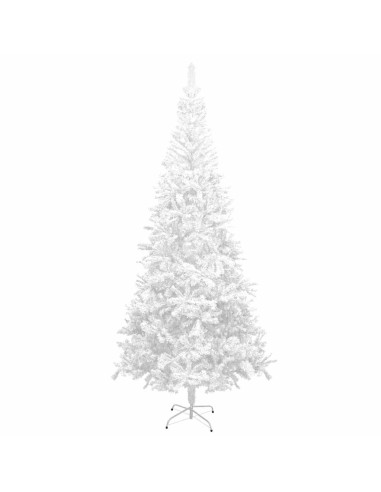 Albero di Natale Artificiale Preiluminato Palline 240 cm Bianco