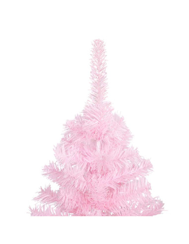 Albero di Natale Preilluminato con Palline Rosa 210 cm PVC