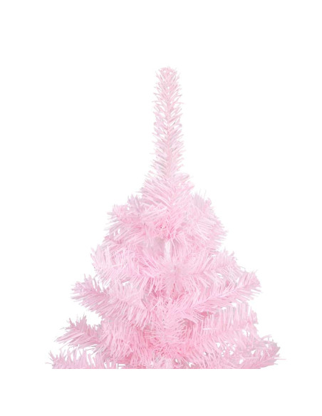 Albero di Natale Preilluminato con Palline Rosa 210 cm PVC