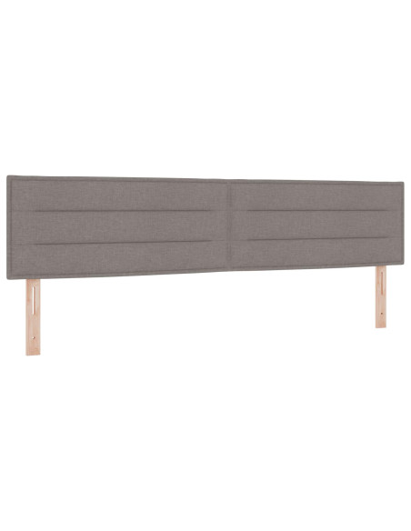 Letto con Box Spring, Materasso e LED Tortora 200 x 200 cm