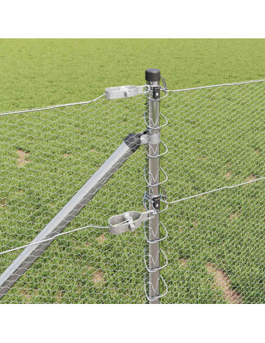 Recinzione esagonale con palo 100 x 0,6 m Acciaio zincato Rete
