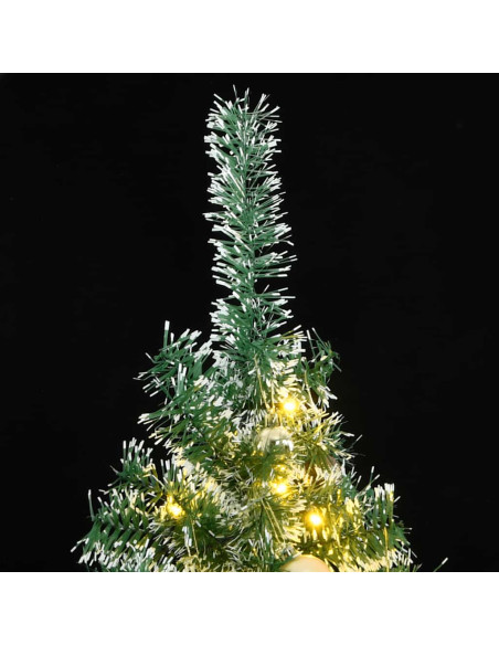 Albero di Natale Artificiale con 300 LED Palline e Neve 240 cm