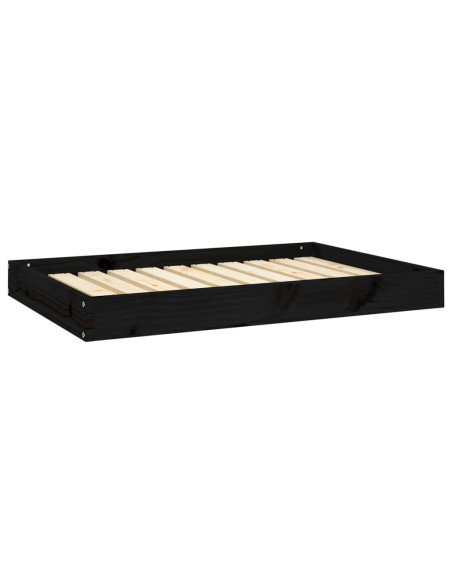 Cuccia per Cani Nera 91,5x64x9 cm in Legno Massello di Pino
