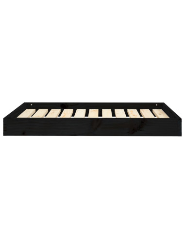 Cuccia per Cani Nera 91,5x64x9 cm in Legno Massello di Pino
