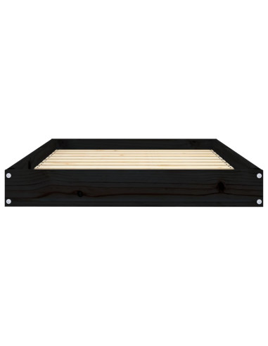 Cuccia per Cani Nera 91,5x64x9 cm in Legno Massello di Pino